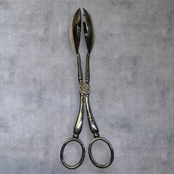 Unbranded Other - Vintage Silverplate Salad Tongs EP Zinc Alloy 10" Serving Utensil